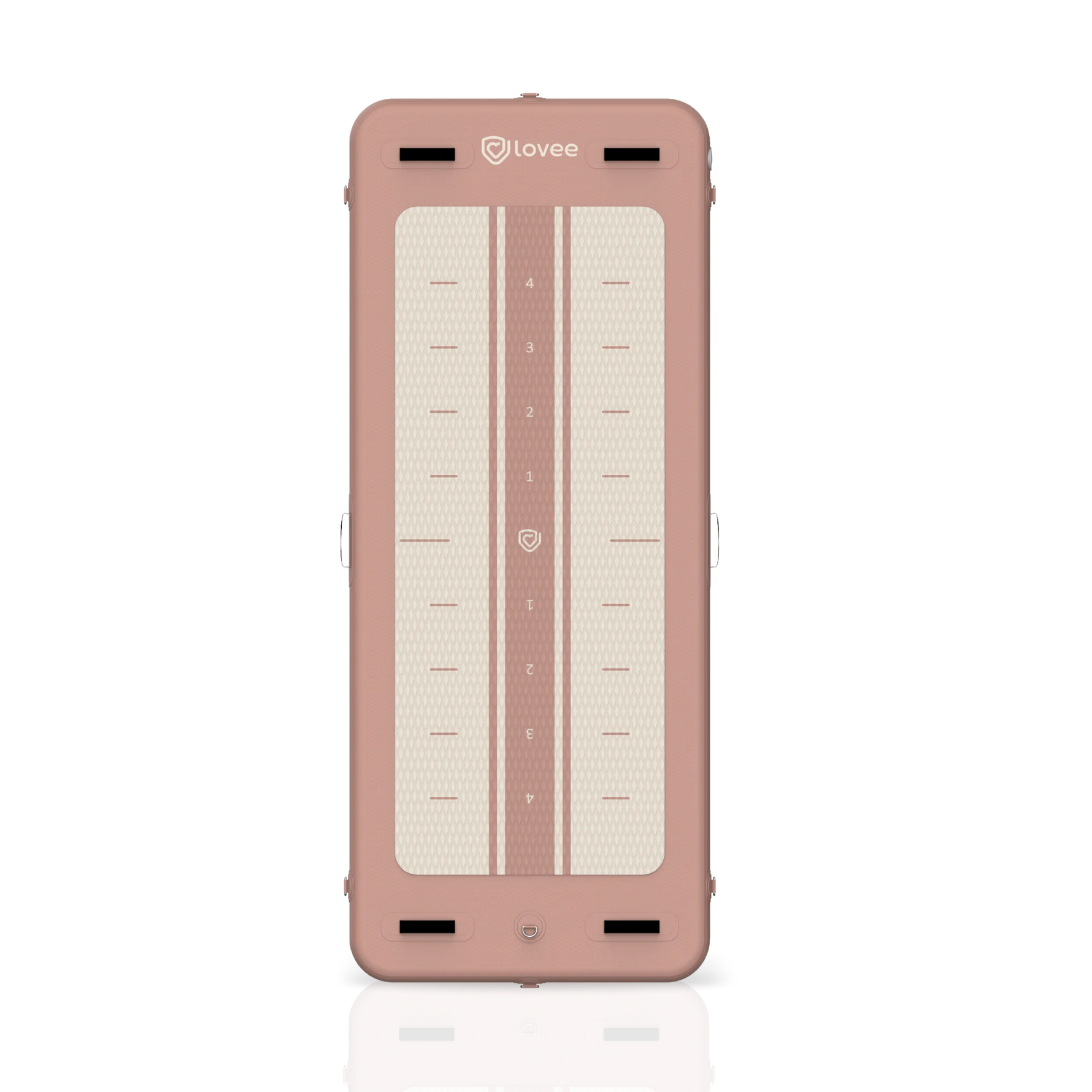 Aquaboard Lovee rose vue produit avec surface antidérapante et repères d’exercices. ::visuel:rose